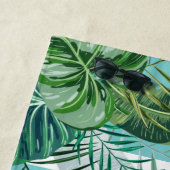 Serviette De Plage Bande botanique tropicale personnalisée (En situation)