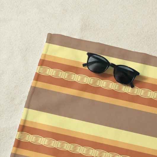 Serviette De Plage Bande d'auvent du milieu du siècle - neutrales de (En situation)