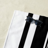 Serviette De Plage Bande de course moderne noire personnalisée (En situation)