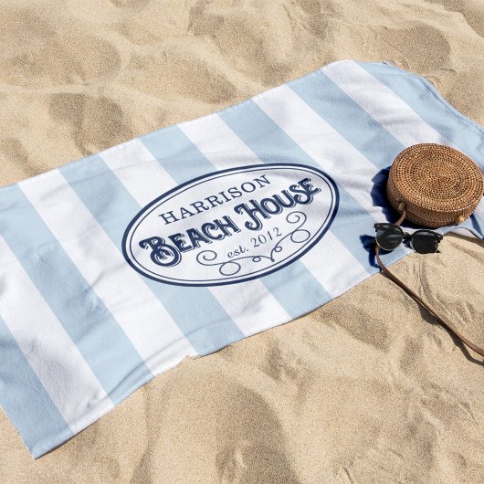 Serviette De Plage Bande de maison de plage personnalisée