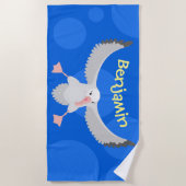 Serviette De Plage Bande dessinée de l'oiseau mûre albatros (Devant)