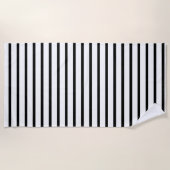 Serviette De Plage Bande Noire Et Blanche (Devant)