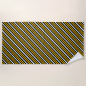 Serviette De Plage Bandes arc-en-ciel blanc jaune (Devant)