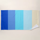 Serviette De Plage Bandes aux couleurs de l'océan (Devant)