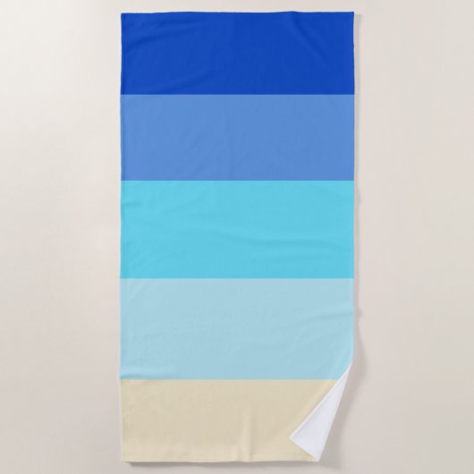 Serviette De Plage Bandes aux couleurs de l'océan (Devant)