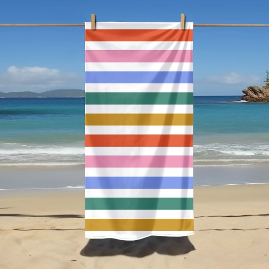 Serviette De Plage Bandes colorées
