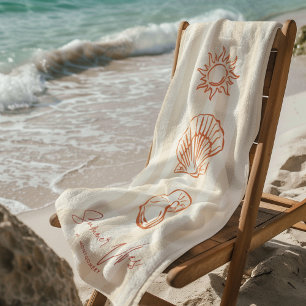 Serviette De Plage Bandes côtières Monogramme Dolce Vita Summer Vib
