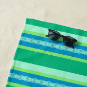 Serviette De Plage Bandes D'Awning Du Milieu Du Siècle, Jade Green (En situation)