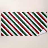 Serviette De Plage Bandes de Noël personnalisables (Devant)