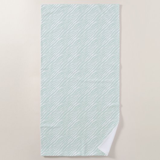 Serviette De Plage Bandes d'impression Zebra Mint (Devant)