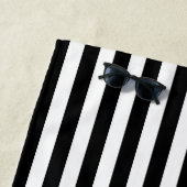 Serviette De Plage Bandes Élégantes Net Noir, Blanc, Orange (En situation)