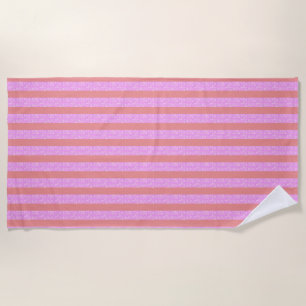 Serviette De Plage Bandes géométriques roses chic Géostripes