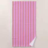 Serviette De Plage Bandes géométriques roses chic Géostripes (Devant)