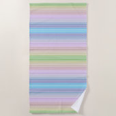 Serviette De Plage Bandes multicolores (Devant)