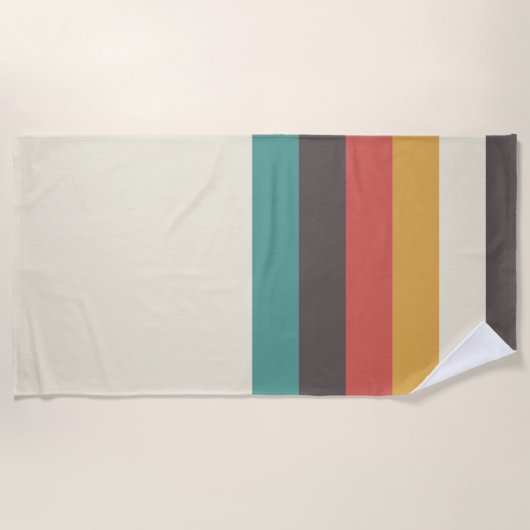 Serviette De Plage Bandes rétro classiques (Devant)