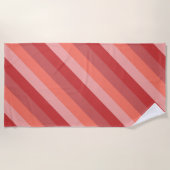Serviette De Plage Bandes roses de corail (Devant)