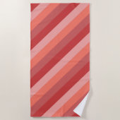Serviette De Plage Bandes roses de corail (Devant)