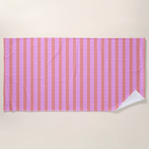 Serviette De Plage Bandes roses géométriques