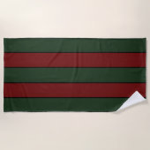 Serviette De Plage Bandes Rouges Et Vertes De Noël Classiques (Devant)