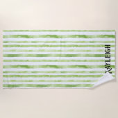 Serviette De Plage Bandes vertes (Devant)