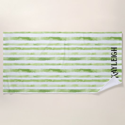 Serviette De Plage Bandes vertes (Devant)