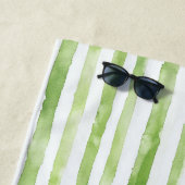 Serviette De Plage Bandes vertes (En situation)