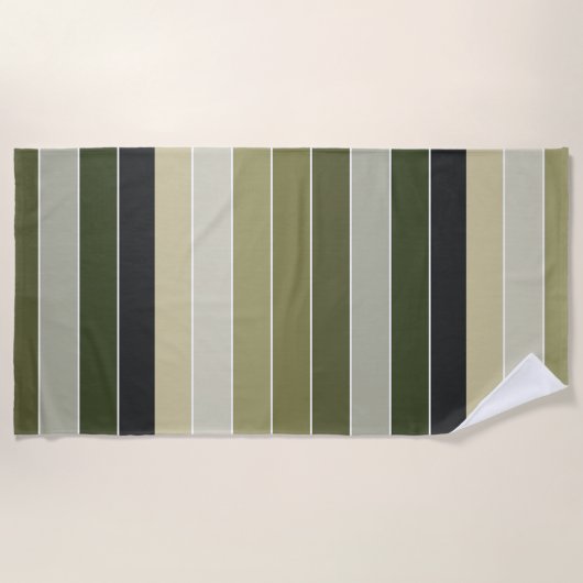 Serviette De Plage Bandes vertes (Devant)