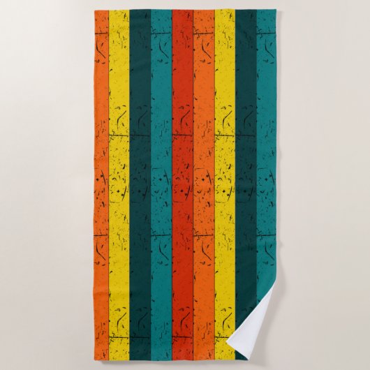 Serviette De Plage Bandes vintages (Devant)