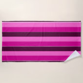 Serviette De Plage Bandes violettes et roses (Devant)