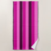 Serviette De Plage Bandes violettes et roses (Devant)