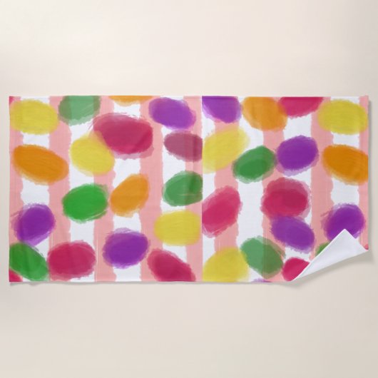 Serviette De Plage Bandouilles de Pâques Grandes roses (Devant)