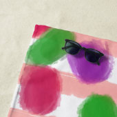 Serviette De Plage Bandouilles de Pâques Grandes roses (En situation)