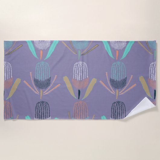 Serviette De Plage Banksia Lilac (Devant)