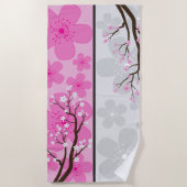 Serviette De Plage Bannières de fleurs de cerisier (Devant)