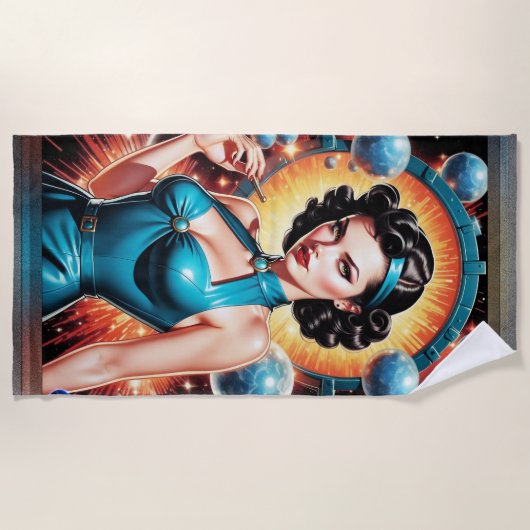 Serviette De Plage Barbenheimer Retro Fusion de l'âge atomique (Devant)