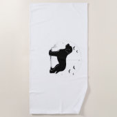 Serviette De Plage Barbet Chien - Halloween Lune Silhouette surdimens (Devant)