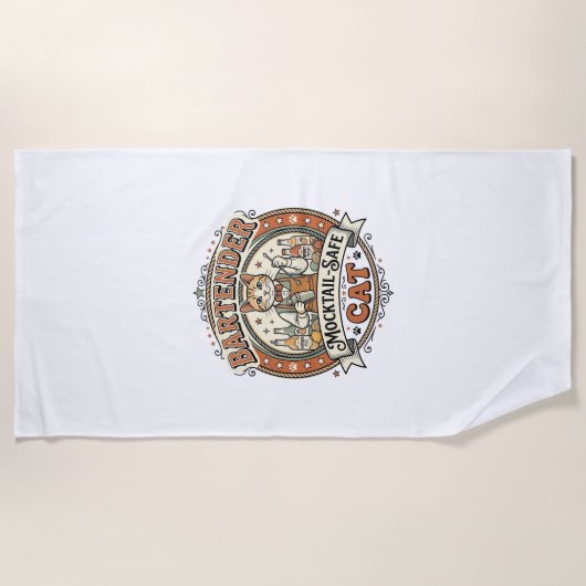 Serviette De Plage Barman Mocktail-Safe Cat Barman Mocktail-Saf (Devant)