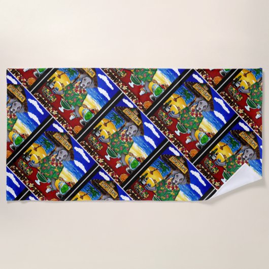 Serviette De Plage Barman Weimaraner (Devant)