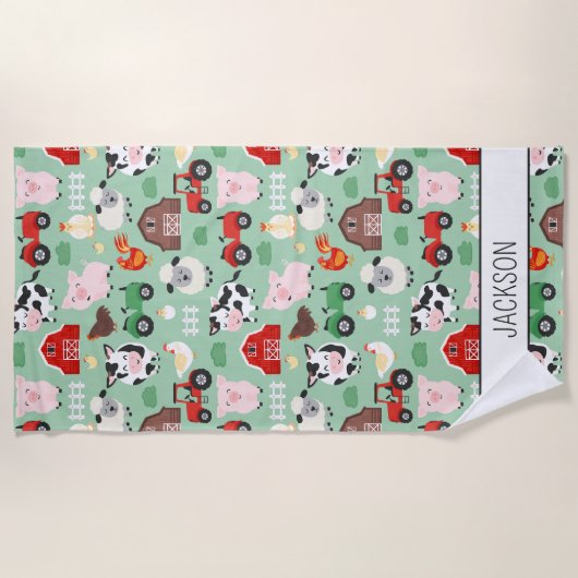 Serviette De Plage Barnyard Motif Farm Animal mignonne Enfants (Devant)