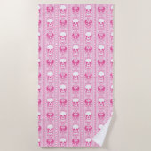 Serviette De Plage Baroque Crâne Motif rose (Devant)