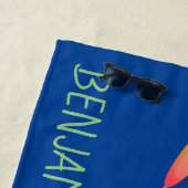 Serviette De Plage Barracuda, dessin animé de pêche affamé (En situation)