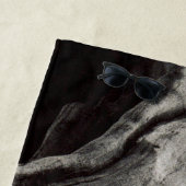 Serviette De Plage Barre d'arbre noir (En situation)