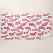 Serviette De Plage Bas nordiques Rouge Blanc (Devant)