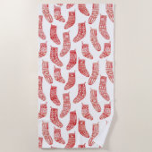 Serviette De Plage Bas nordiques Rouge Blanc (Devant)