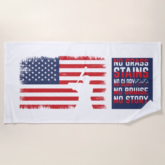 Serviette De Plage Baseball américain (Devant)