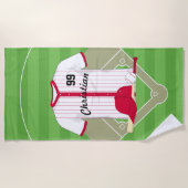 Serviette De Plage Baseball de Cute (Devant)