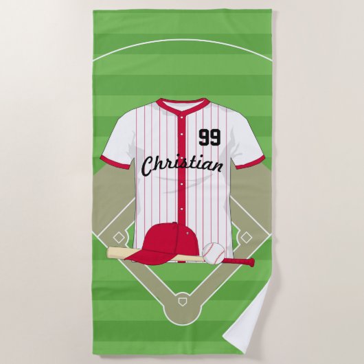 Serviette De Plage Baseball de Cute (Devant)