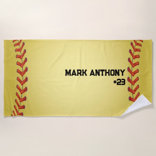 Serviette De Plage Baseball personnalisé / Softball2 Beach Towne (Devant)