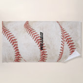 Serviette De Plage Baseball rustique personnalisé moderne élégant ten (Devant)
