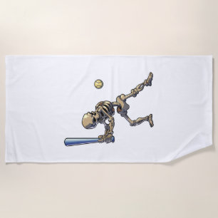 Serviette De Plage Baseball Squelette Halloween